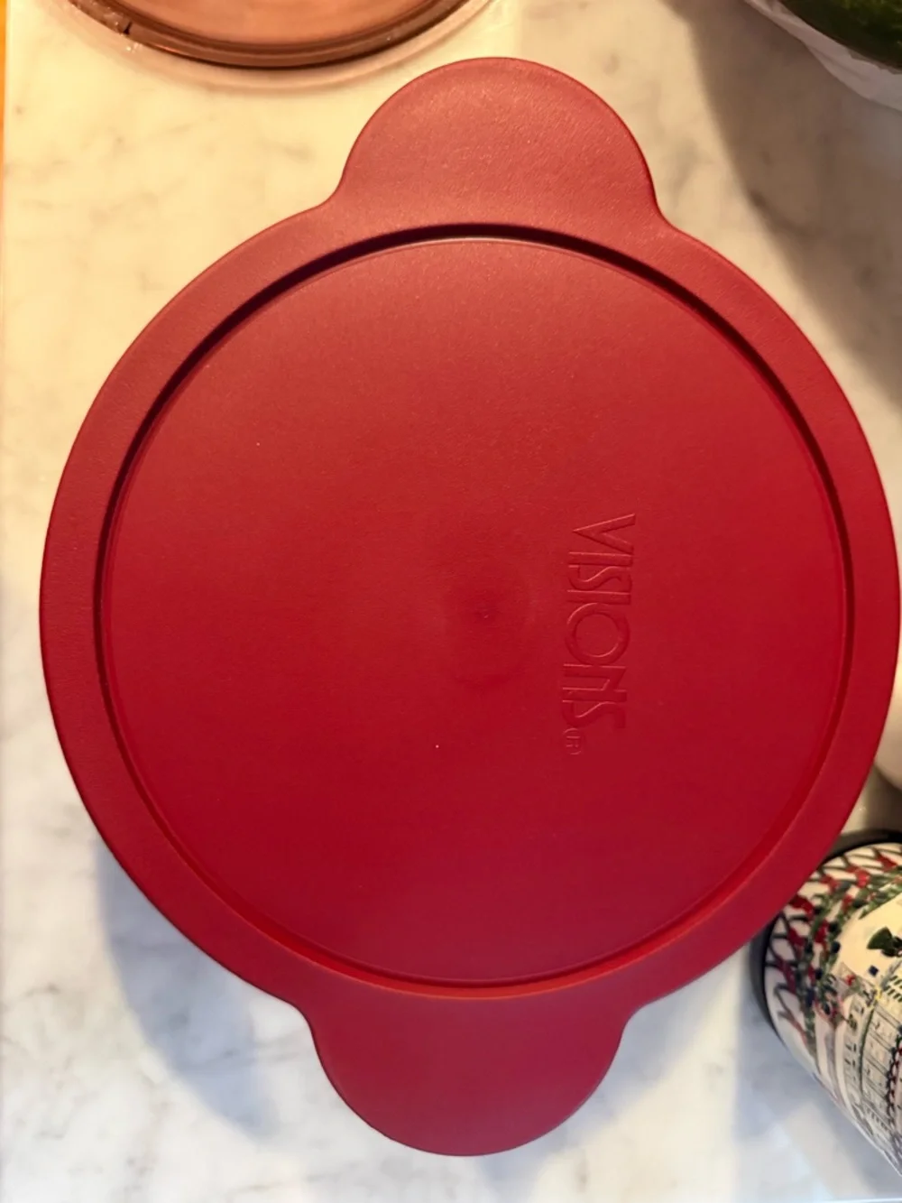 Vintage Corning Visions Cranberry Dutch Oven with two matching Pyrex lids 1.5L